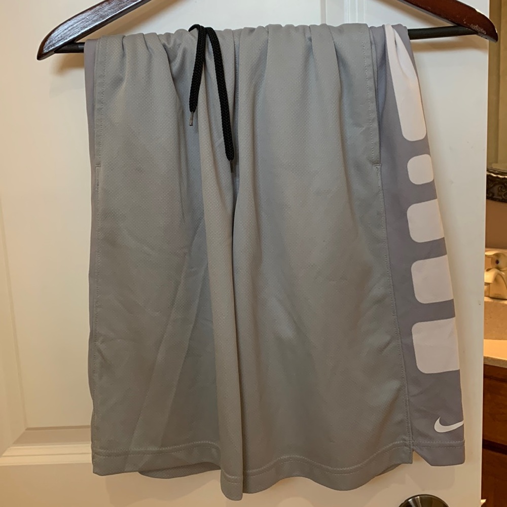 Gray Nike Elite Basketball Shorts